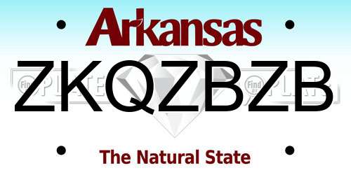 ZKQZBZB Arkansas License Plate