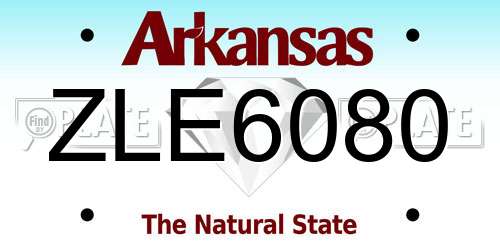 ZLE6080 Arkansas License Plate