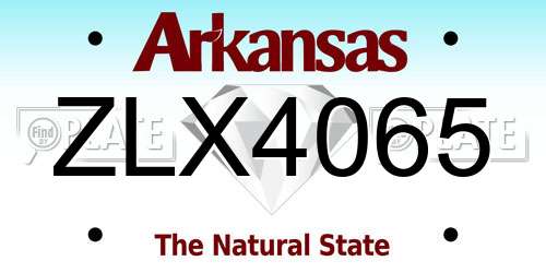 ZLX4065 Arkansas License Plate