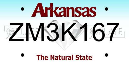 ZM3K167 Arkansas License Plate