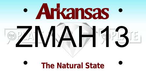 ZMAH13 Arkansas License Plate