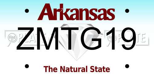 ZMTG19 Arkansas License Plate