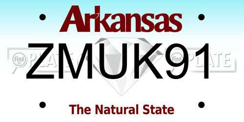 ZMUK91 Arkansas License Plate