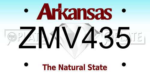 ZMV435 Arkansas License Plate
