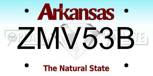 ZMV53B Arkansas License Plate
