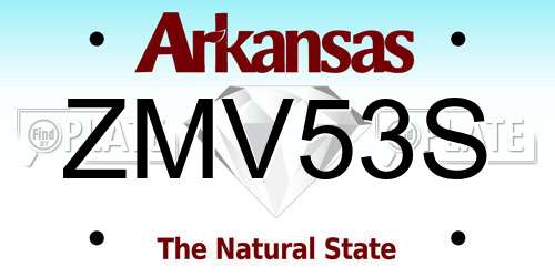 ZMV53S Arkansas License Plate
