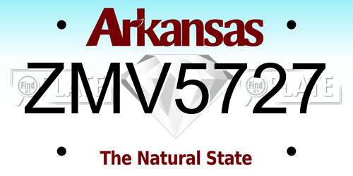 ZMV5727 Arkansas License Plate