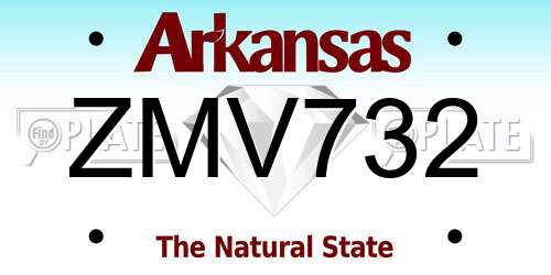 ZMV732 Arkansas License Plate