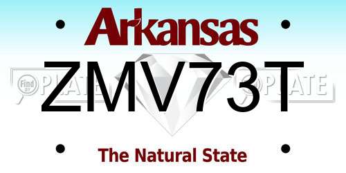 ZMV73T Arkansas License Plate