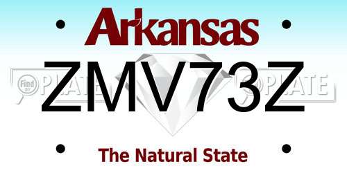 ZMV73Z Arkansas License Plate