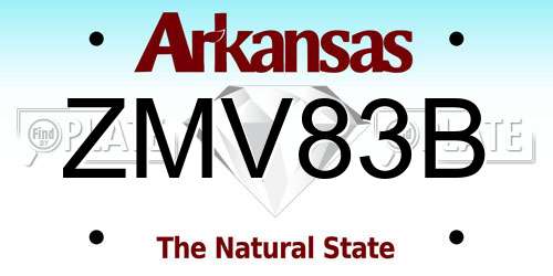 ZMV83B Arkansas License Plate