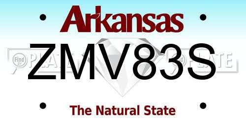 ZMV83S Arkansas License Plate