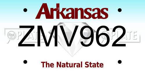 ZMV962 Arkansas License Plate