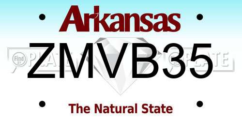 ZMVB35 Arkansas License Plate