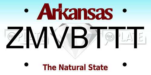 ZMVBTTT Arkansas License Plate