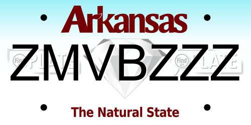 ZMVBZZZ Arkansas License Plate