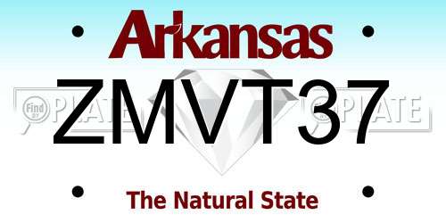 ZMVT37 Arkansas License Plate