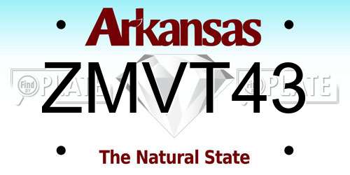 ZMVT43 Arkansas License Plate