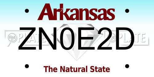 ZN0E2D Arkansas License Plate