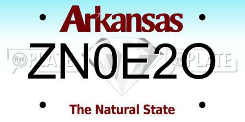 ZN0E2O Arkansas License Plate