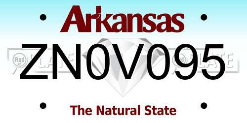 ZN0V095 Arkansas License Plate