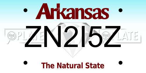 ZN2I5Z Arkansas License Plate