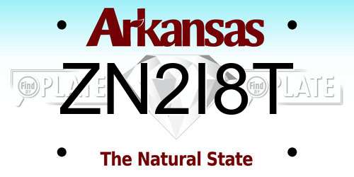 ZN2I8T Arkansas License Plate