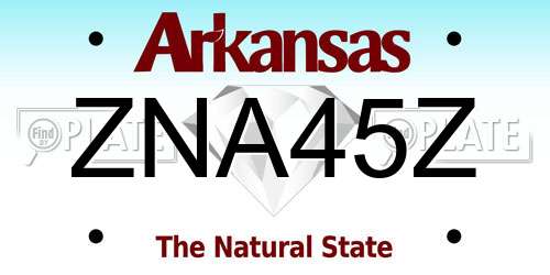 ZNA45Z Arkansas License Plate