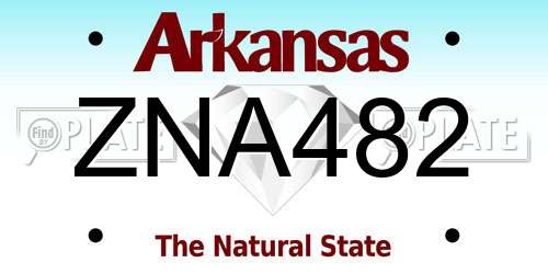 ZNA482 Arkansas License Plate
