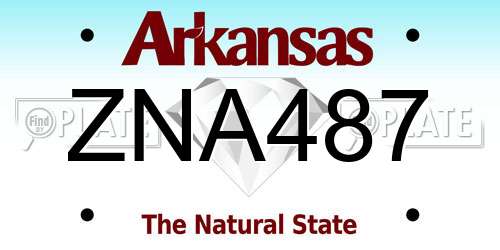 ZNA487 Arkansas License Plate
