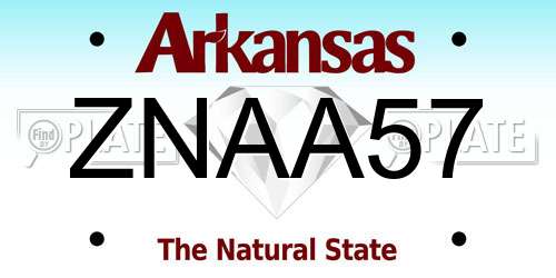 ZNAA57 Arkansas License Plate