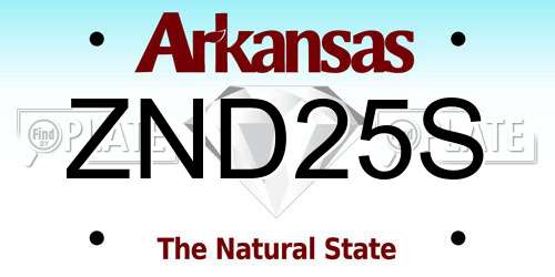 ZND25S Arkansas License Plate