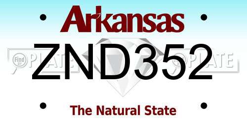 ZND352 Arkansas License Plate