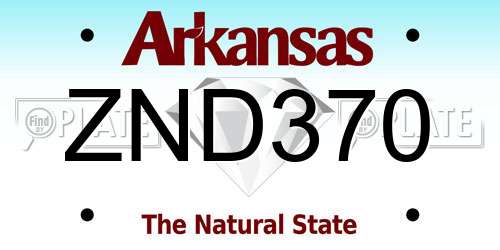 ZND370 Arkansas License Plate