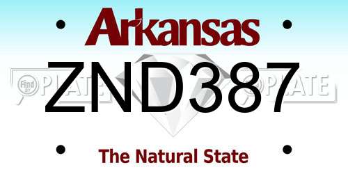 ZND387 Arkansas License Plate