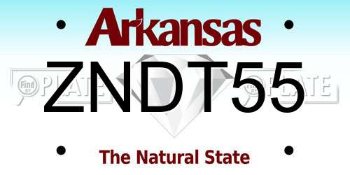 ZNDT55 Arkansas License Plate