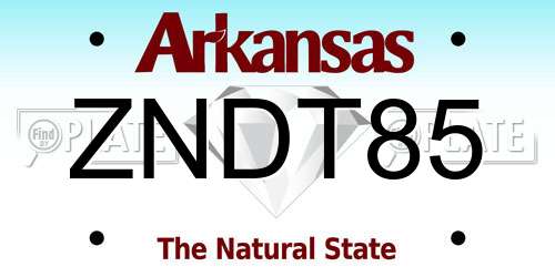 ZNDT85 Arkansas License Plate