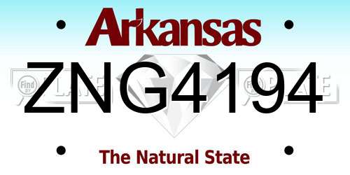 ZNG4194 Arkansas License Plate
