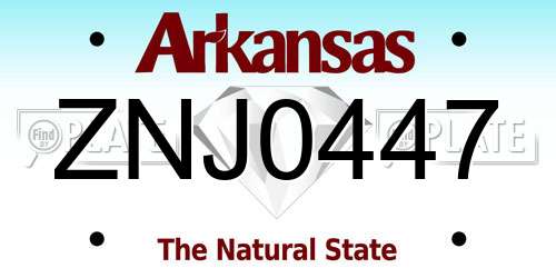 ZNJ0447 Arkansas License Plate