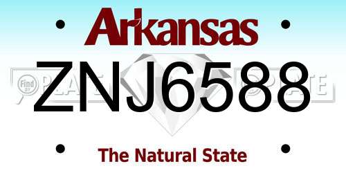 ZNJ6588 Arkansas License Plate