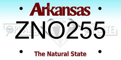 ZNO255 Arkansas License Plate