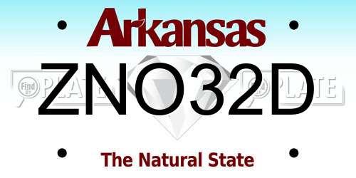 ZNO32D Arkansas License Plate