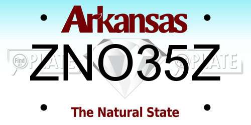 ZNO35Z Arkansas License Plate