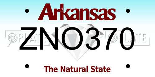 ZNO370 Arkansas License Plate