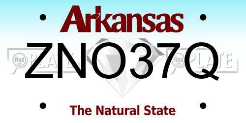 ZNO37Q Arkansas License Plate