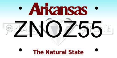 ZNOZ55 Arkansas License Plate