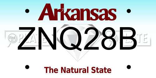 ZNQ28B Arkansas License Plate