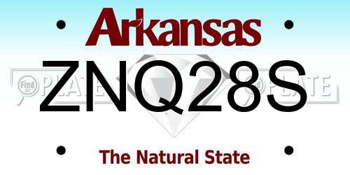 ZNQ28S Arkansas License Plate