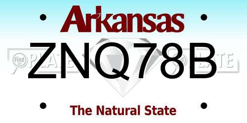 ZNQ78B Arkansas License Plate