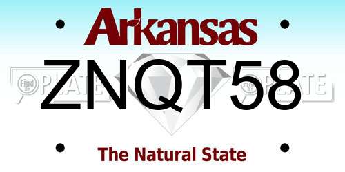 ZNQT58 Arkansas License Plate